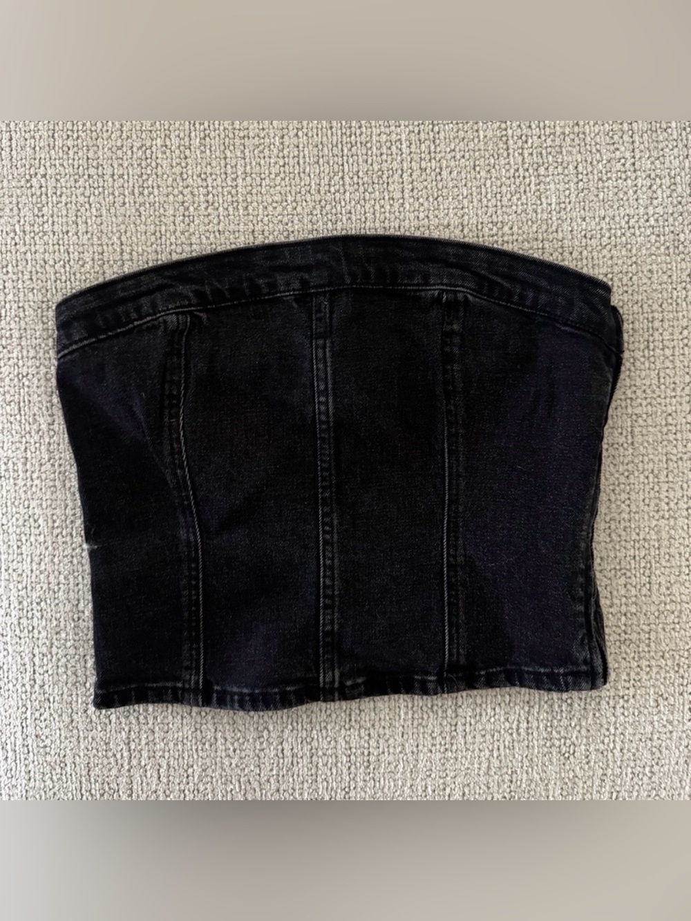 Black Denim Corset Top